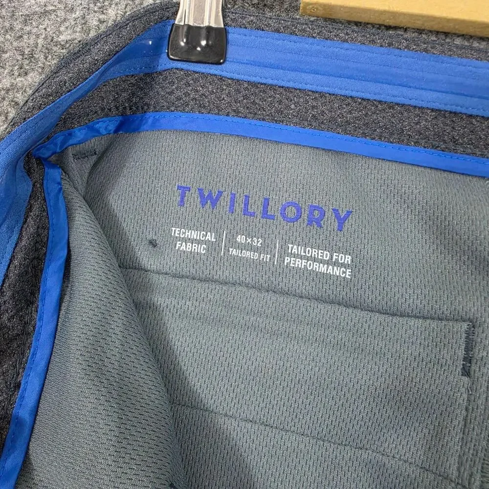 Twillory Suit Mens 48R Gray Technical Fabric 40x32 Stretch 2 Piece Business Work